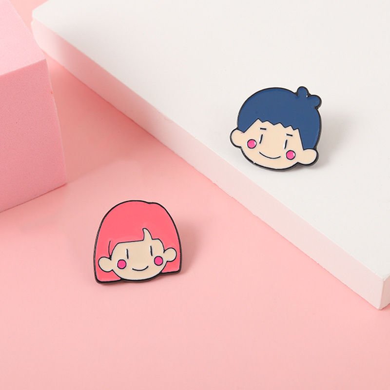 Cartoon Couple Pin Badges Wholesale (1)